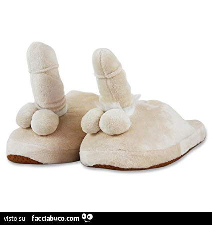 Ciabatte con pene di peluche