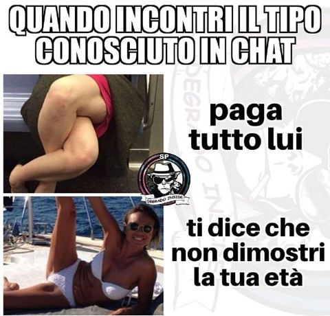 Quando incontri il tipo conosciuto in chat paga tutto lui