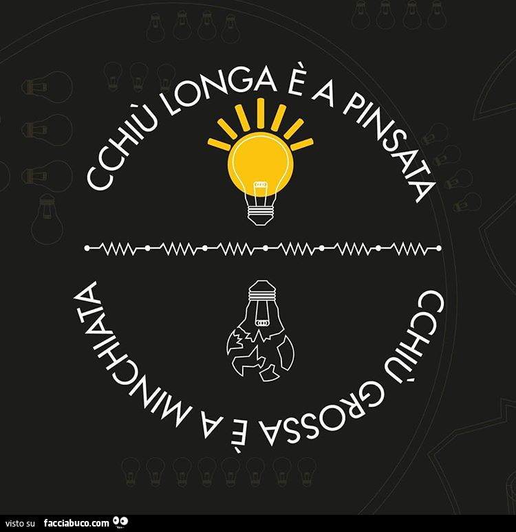 Cchiù longa è a pinsata cchiù grossa è a minchiata