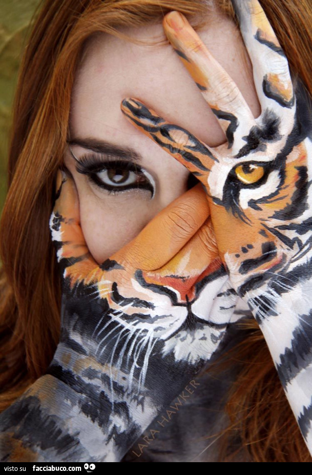 Mani body paint tigre