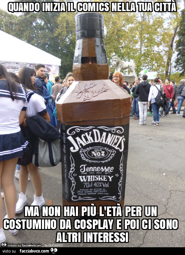 Quando inizia il comics nella tua città ma non hai più l'età per un costumino da cosplay e poi ci sono altri interessi