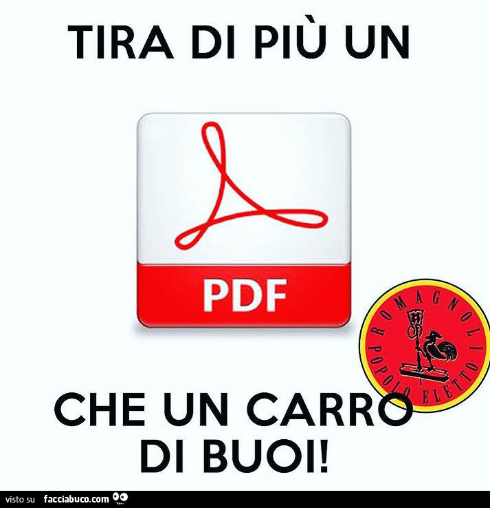 Tira più un pdf che un carro di buoi