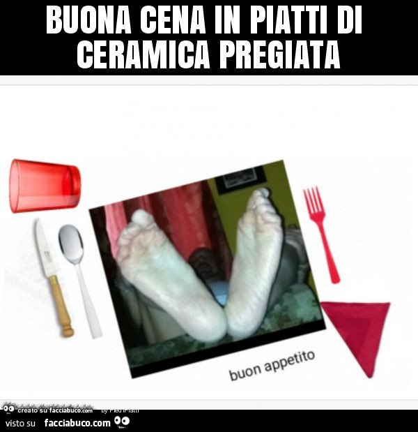 Buona cena in piatti di ceramica pregiata