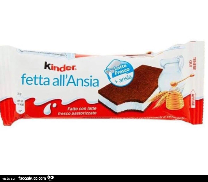 Kinder fetta all'ansia