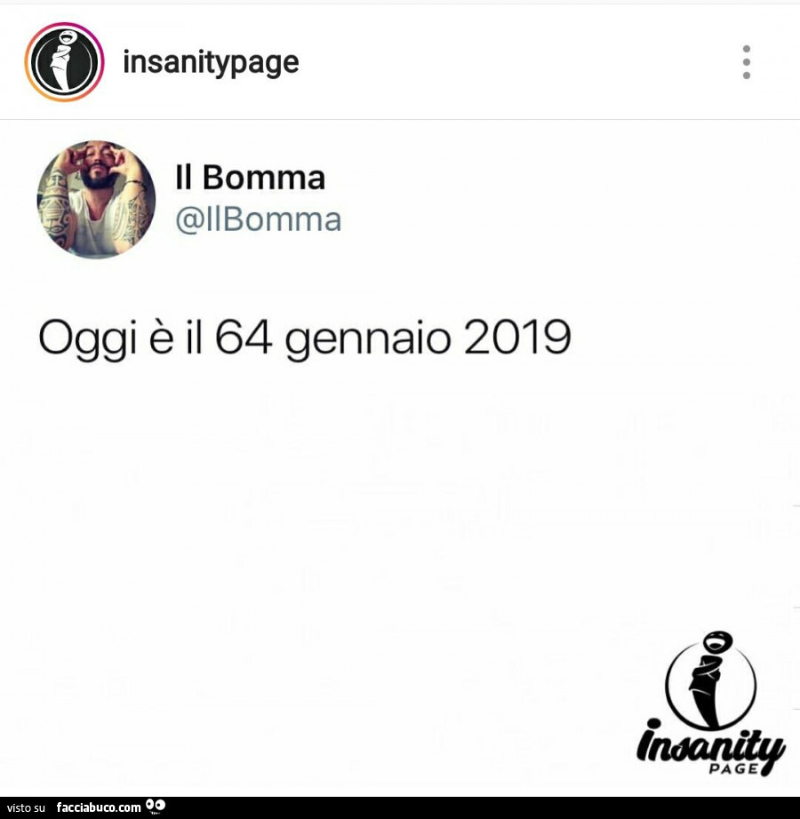 Oggi è il 64 Gennaio 2019