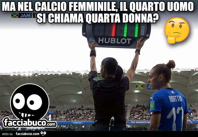 Ma nel calcio femminile, il quarto uomo si chiama quarta donna?