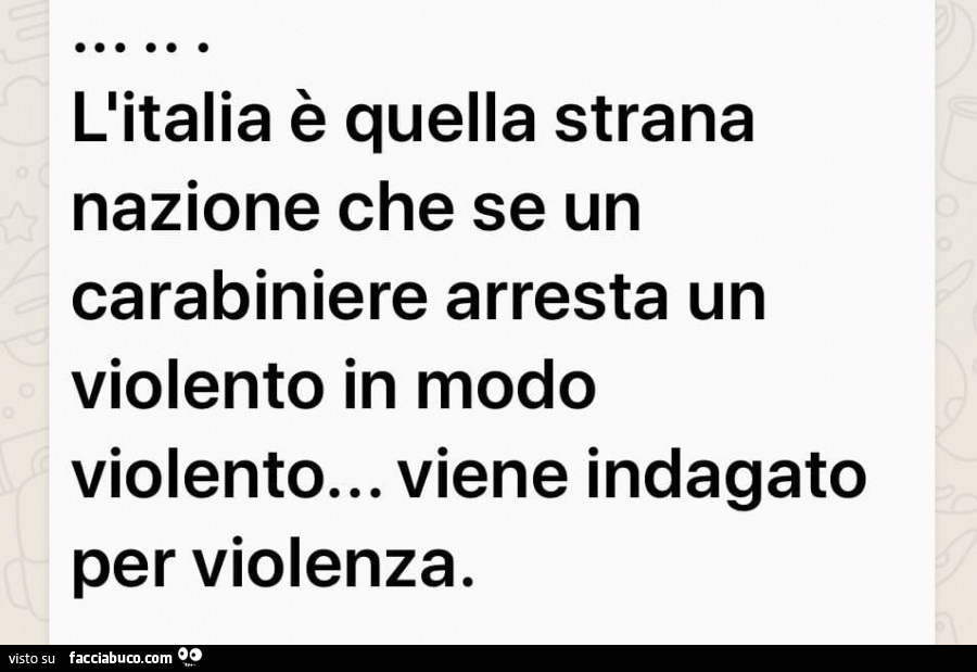 L'italia è quella strana nazione che se un carabiniere arresta un violento in modo violento… viene indagato per violenza