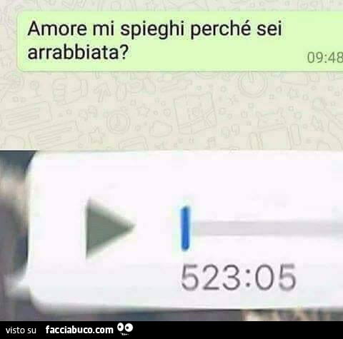 Amore mi spieghi perché sei arrabbiata?