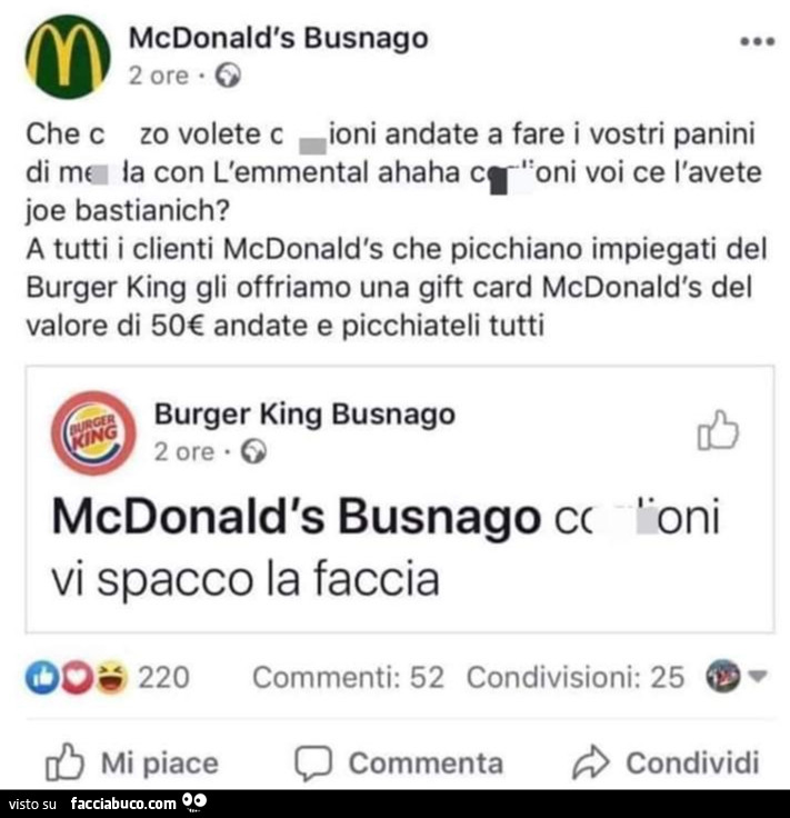 McDonald's Busnago vs Burger King Busnago