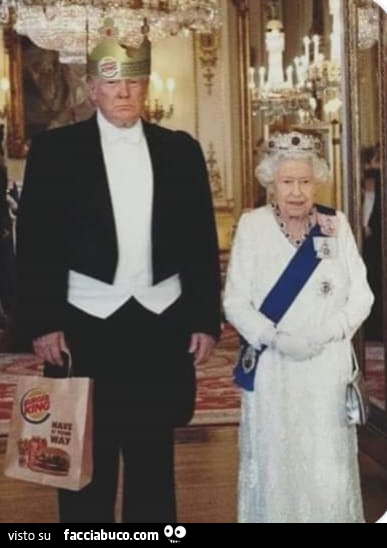 Donald Trump con la corona di Burger King