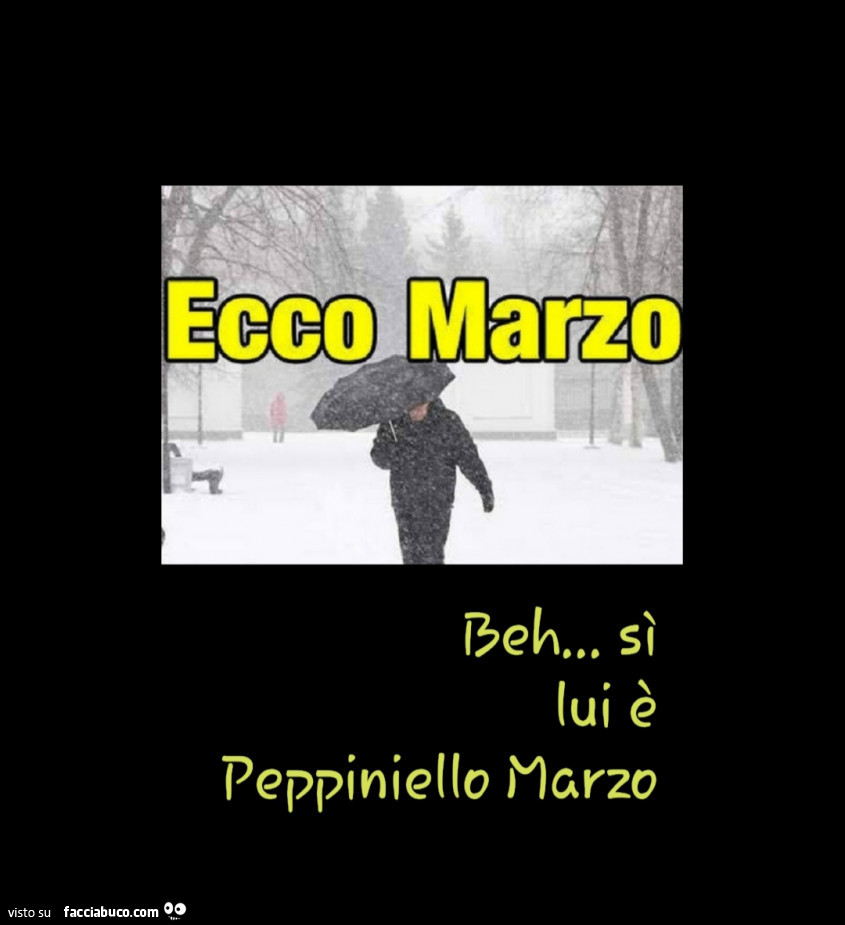 Ecco Marzo. Beh si lui è Peppiniello Marzo