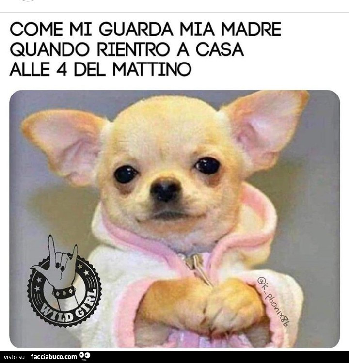 Come mi guarda mia madre quando rientro a casa alle 4 del mattino