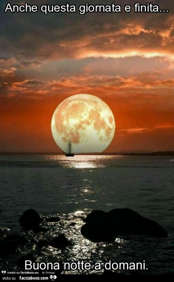 Anche questa giornata e finita… buona notte a domani