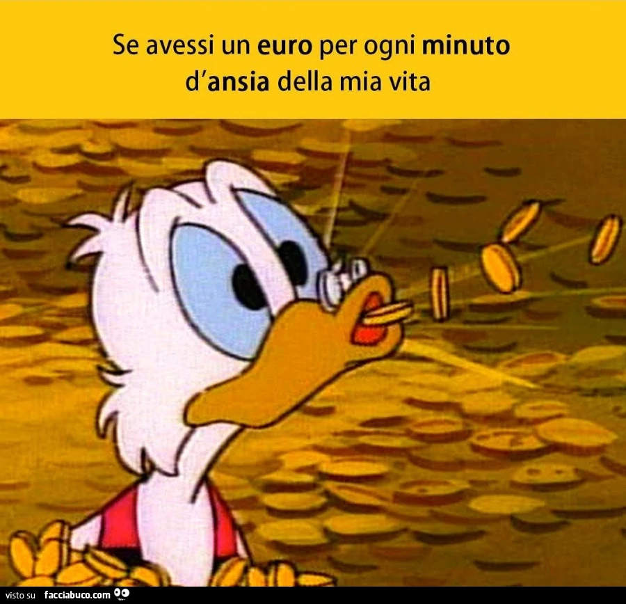 Se avessi un euro per ogni minuto d'ansia della mia vita
