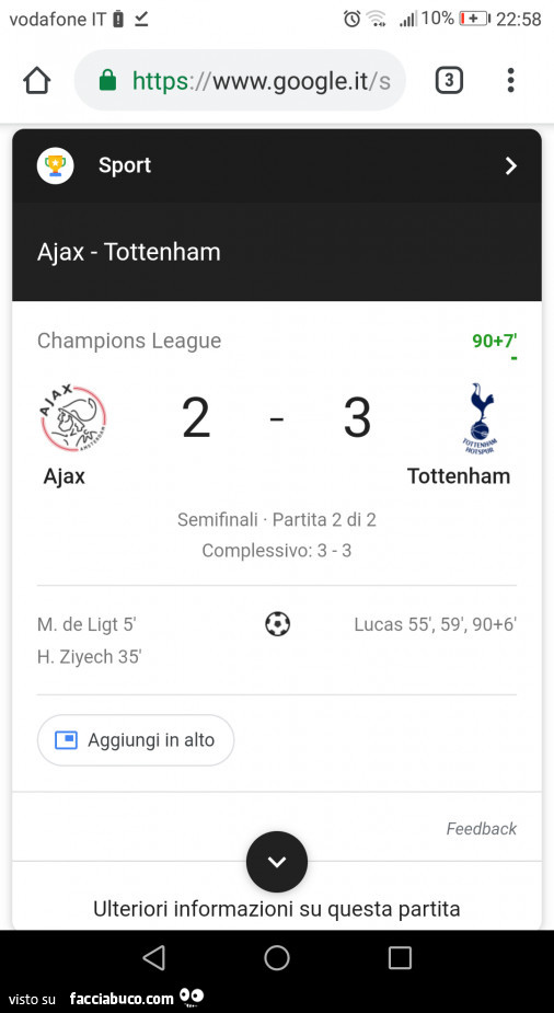 Ajax 2 - 3 Tottenham