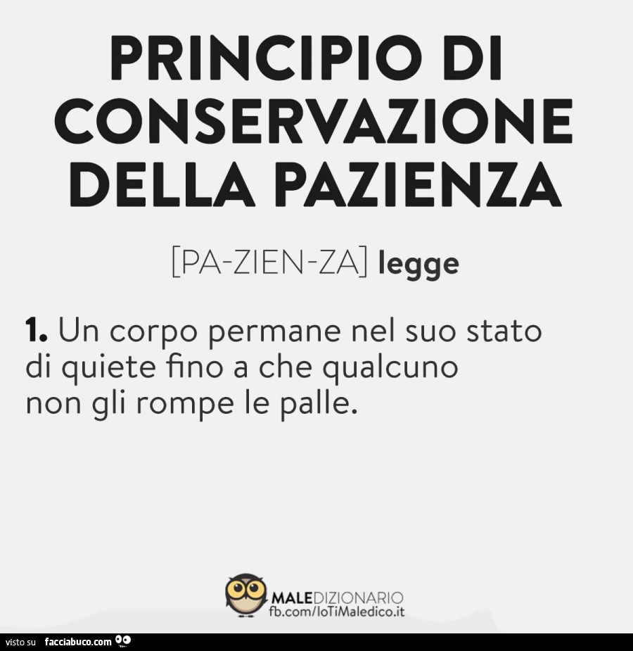 Principio di conservazione della pazienza