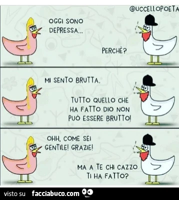 Oggi sono depressa. Perchè. Mi sento brutta