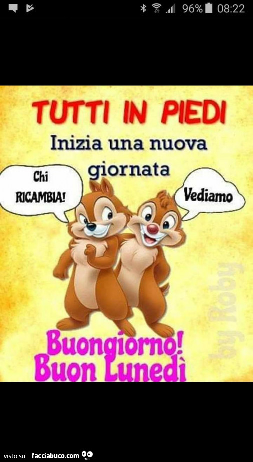 Tutti in piedi, inizia una nuova giornata. Buongiorno! Buon Lunedì