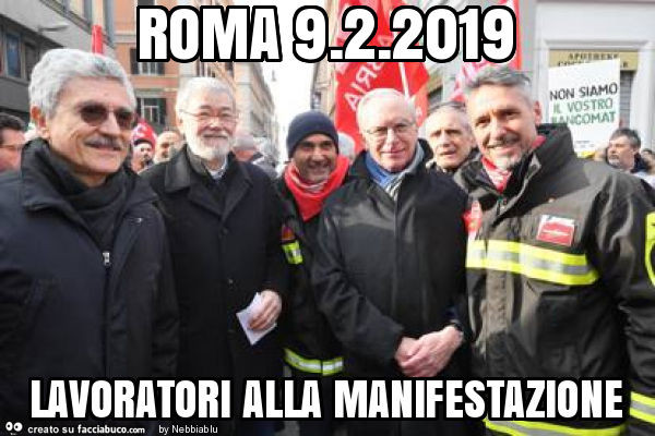 Roma 9.2.2019 lavoratori alla manifestazione