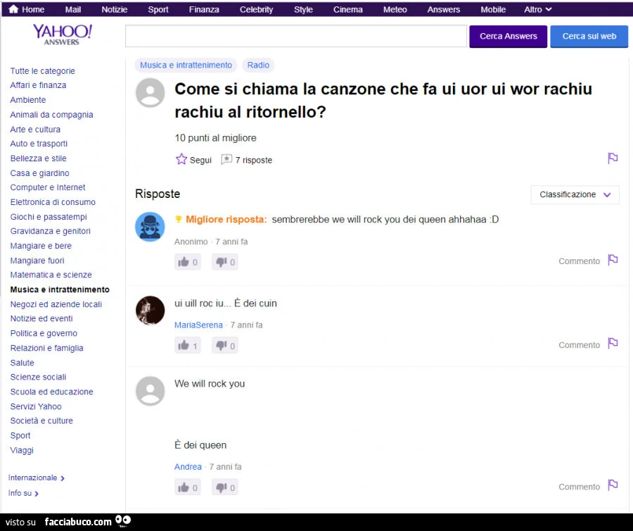 Come si chiama la canzone che fa ui uor ui wor rachiu rachiu al ritornello?