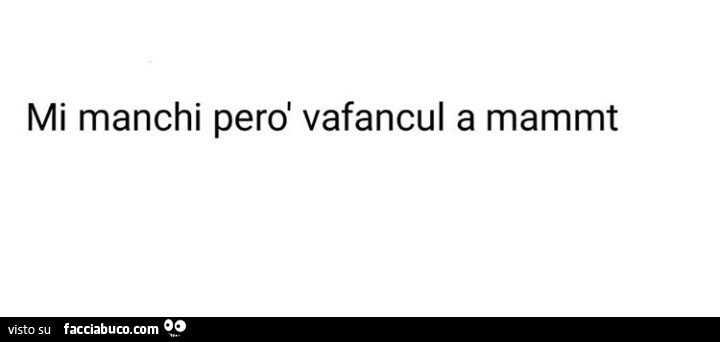 Mi manchi però vafancul a mammt