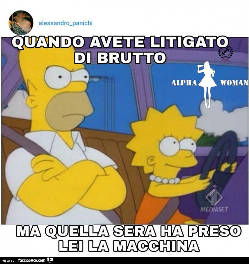 Quando avete litigato di brutto ma quella sera ha preso lei la macchina