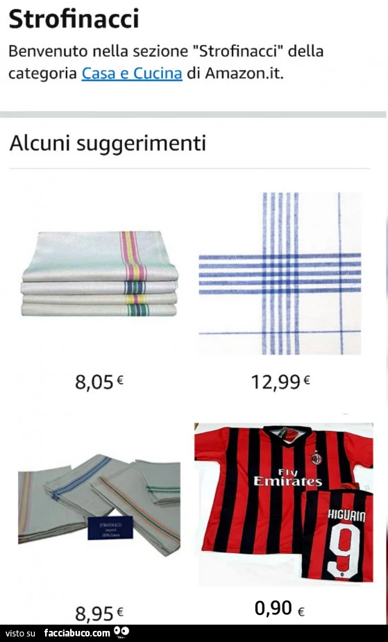 Strofinacci. Maglietta milan