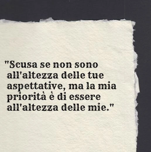 Scusa se non sono all'altezza delle tue aspettative