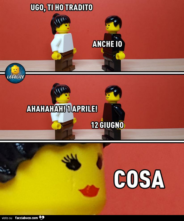 Ugo, ti ho tradito. Anche io. Ahahahah! 1 aprile! 12 giugno. Cosa