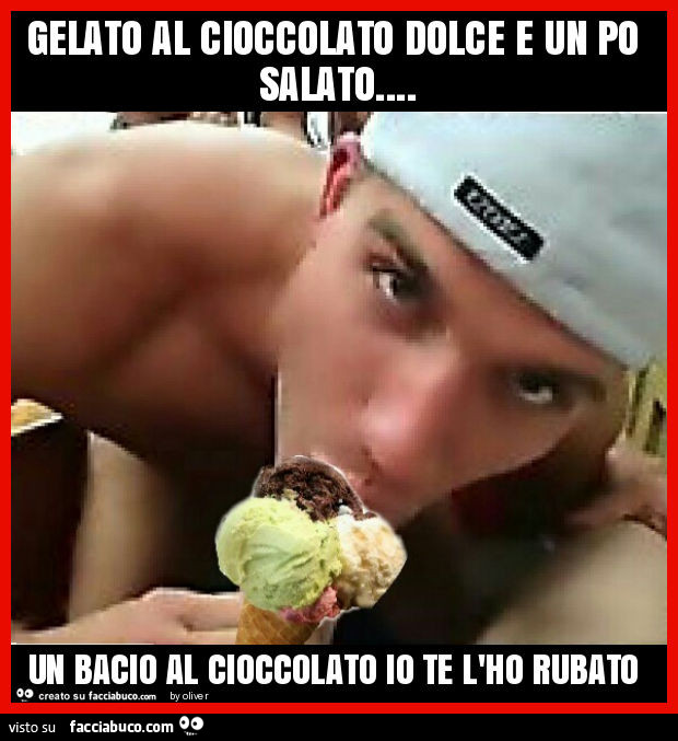 Gelato al cioccolato dolce e un po salato… un bacio al cioccolato io te l'ho rubato