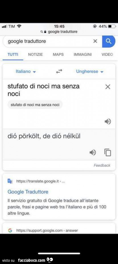 Stufato di noci ma senza noci