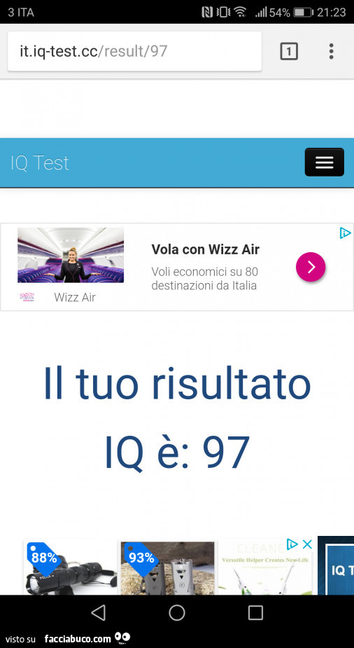 Il tuo risultato IQ è 97