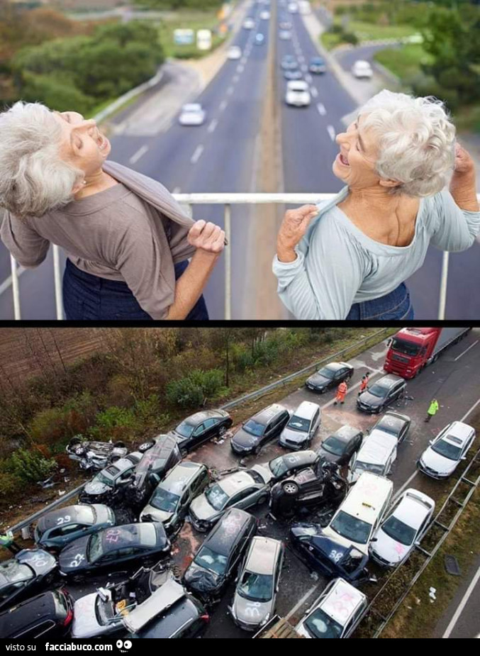 Anziane mostrano le tette. Incidente
