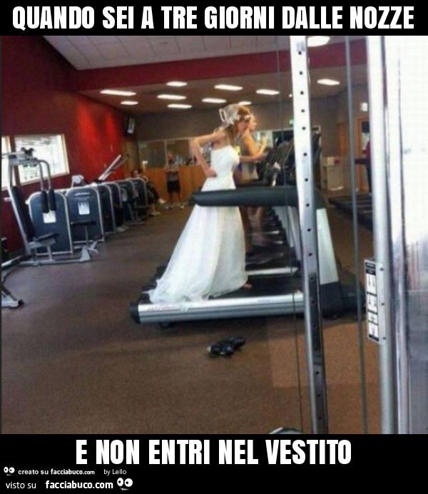 Quando sei a tre giorni dalle nozze e non entri nel vestito
