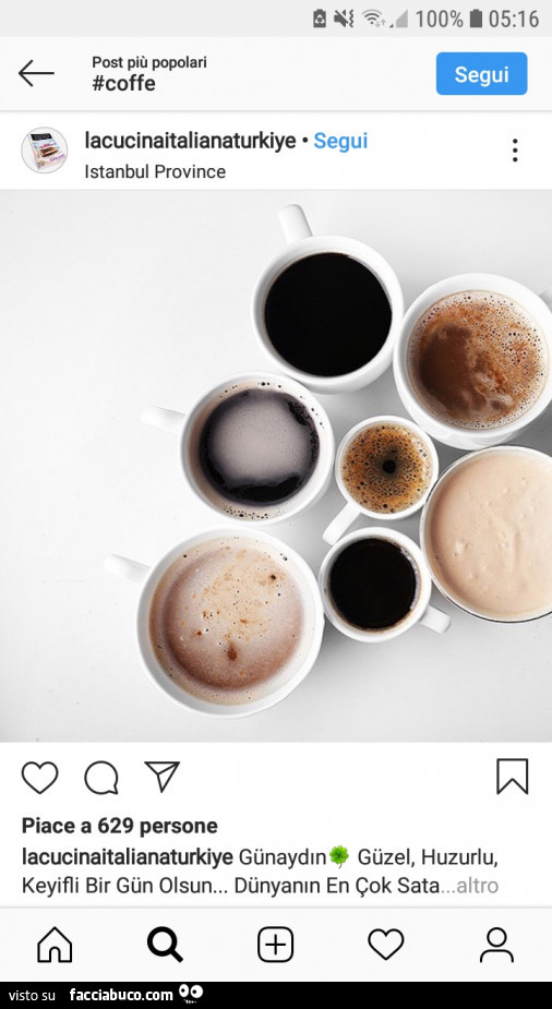 Vari tipi di caffè