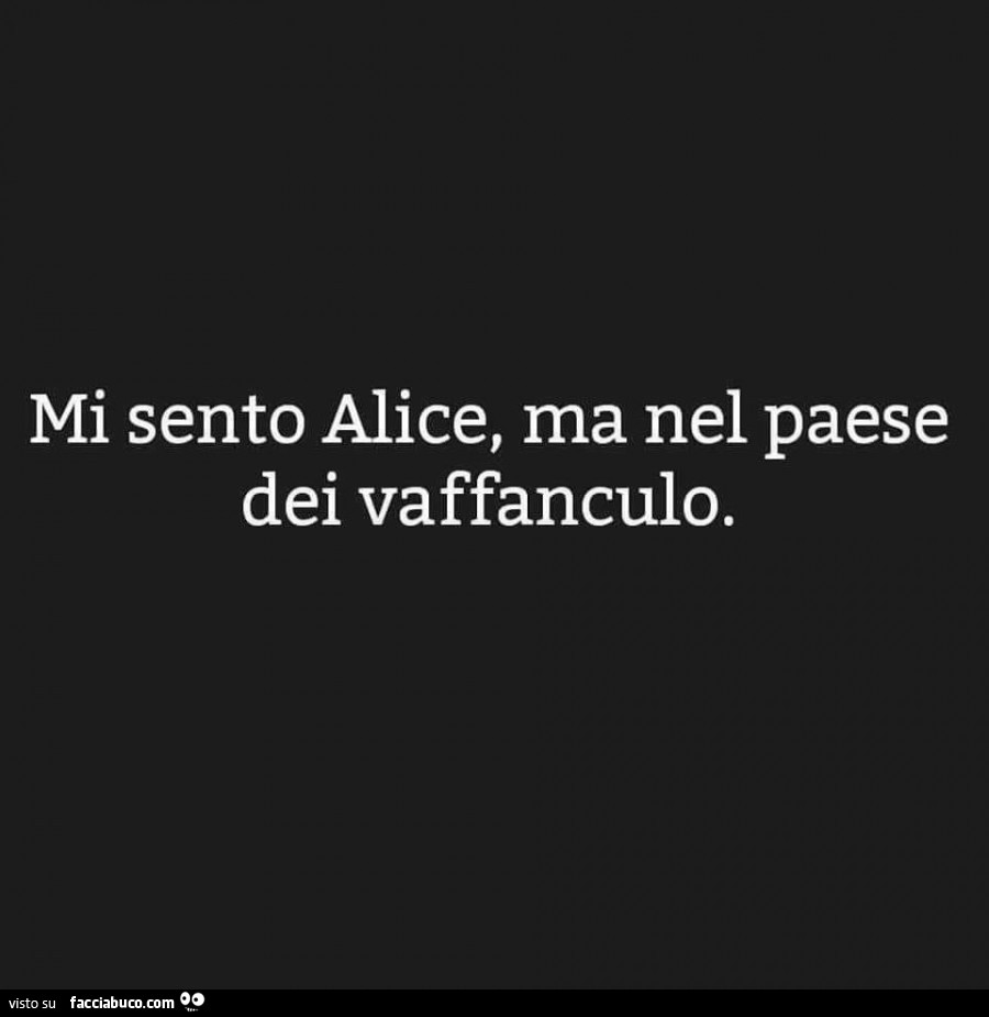 Mi sento Alice, ma nel paese dei vaffanculo