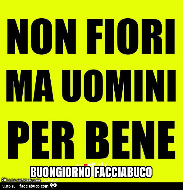 Buongiorno facciabuco