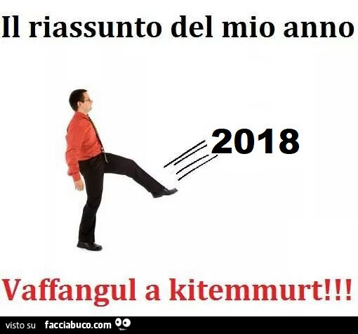 Il riassunto del mio anno 2018. Vaffangul a kitemmurt