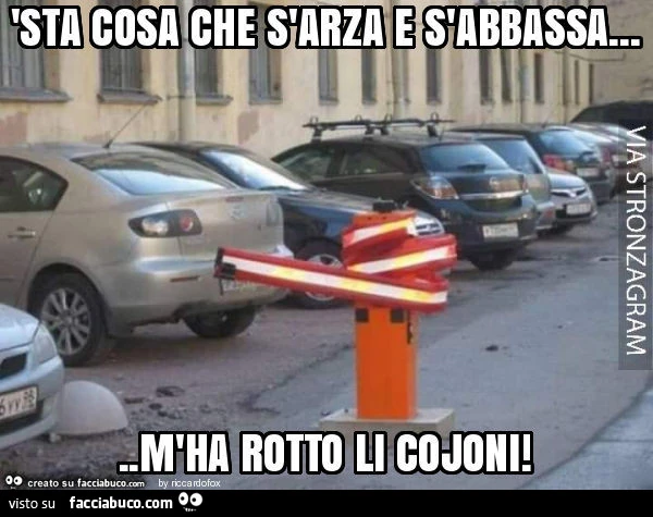 'sta cosa che s'arza e s'abbassa&hellip; m'ha rotto li cojoni