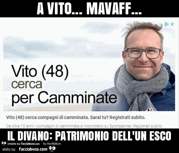 A vito… mavaff… il divano: patrimonio dell'un esco