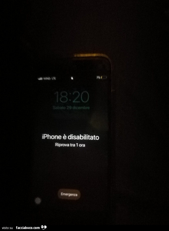 IPhone è disabilitato. Riprova tra 1 ora
