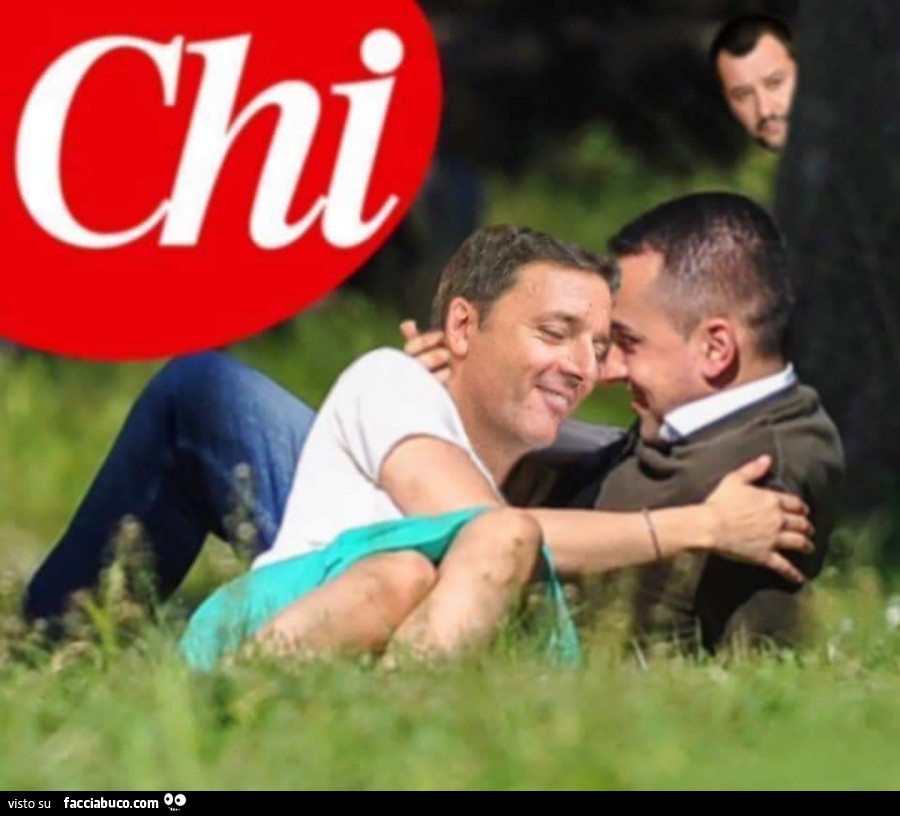 Renzi con Di Maio. Salvini guarda dietro l'albero