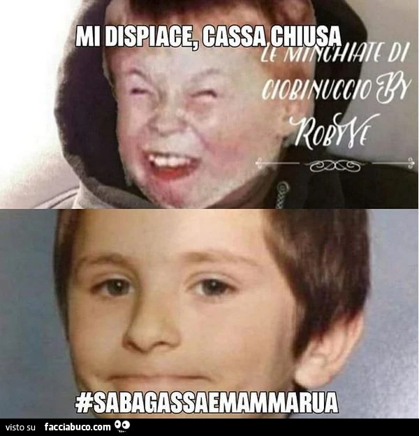 Mi dispiace cassa chiusa. #Sabagassaemammarua