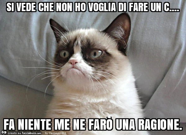 Si vede che non ho voglia di fare un c&hellip; fa niente me ne farò una ragione