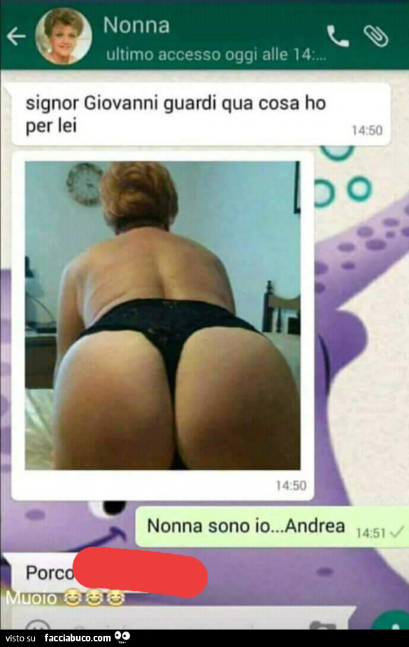 Signor giovanni guardi qua cosa ho per lei. Nonna sono io Andrea