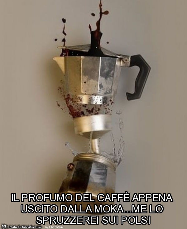 Il profumo del caffÈ appena uscito dalla moka… me lo spruzzerei sui polsi