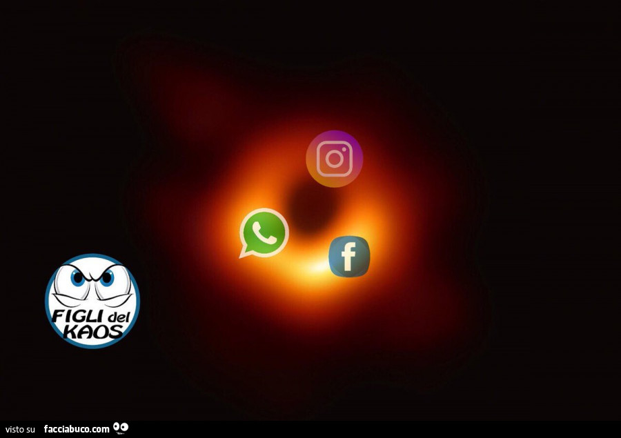 Il buco nero inghiotte instagram, facebook e whatsapp