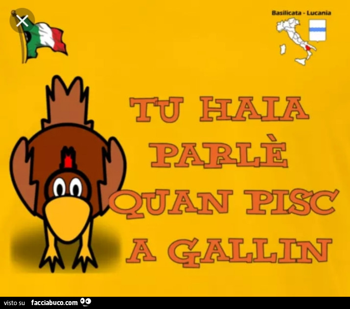 Tu haia parlè quan pisc a gallin