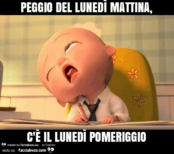 Peggio del lunedì mattina, c'è il lunedì pomeriggio