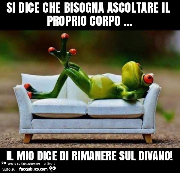 Si dice che bisogna ascoltare il proprio corpo… il mio dice di rimanere sul divano